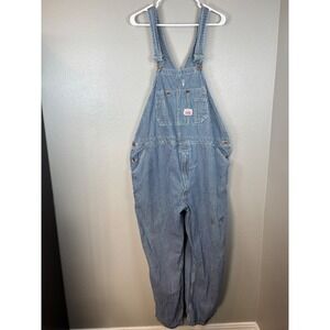 Roundhouse U.S.A Mens 46x30 Carpenter Bib‎ Overalls Striped Rockabilly Deadstock